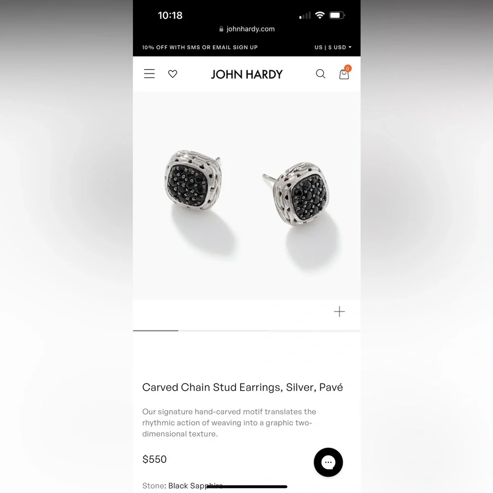 John Hardy Carved Chain Stud Earings - Picture 5 of 5